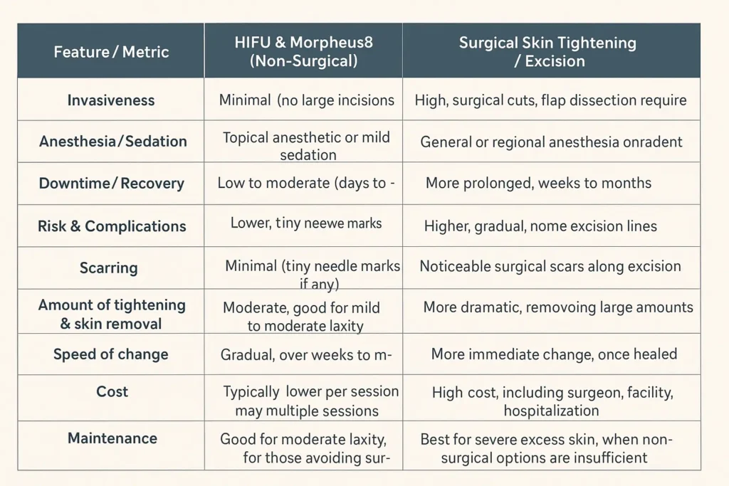 The Science of Skin Tightening 2 Table of skin tightening Scotland benefits compared to surgical options